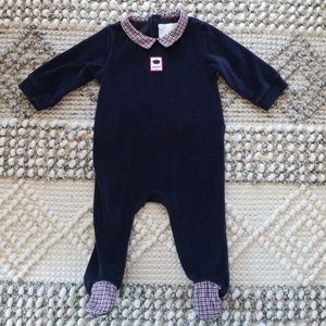 Jacadi velour one piece jumpsuit. Baby boy. 6M